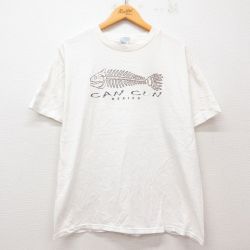 00s 半袖Tシャツ 魚骨 ホワイト XL | 古着