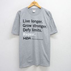 XL★古着 フルーツオブザルーム 半袖 ビンテージ Tシャツ メンズ 00年代 00s Repeat MDA 大きいサイズ クルーネック グレー 霜降り 25jul12 中古