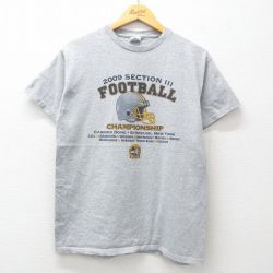 M★古着 半袖 ビンテージ Tシャツ メンズ 00年代 00s フットボール クルーネック グレー 霜降り 25jul15 中古