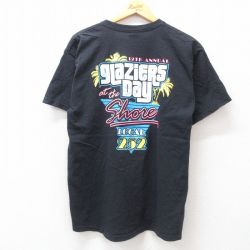 【50%OFF】L★古着 半袖 ビンテージ Tシャツ メンズ 00年代 00s GLAZIERSDAY ヤシの木 コットン クルーネック USA製 黒 ブラック 25jul16 中古