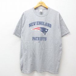 XL★古着 半袖 ビンテージ Tシャツ メンズ 00年代 00s NFL ニューイングランドペイトリオッツ リーボック REEBOK クルーネック グレー 霜降り アメフト スーパーボウル 25jul16 中古