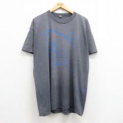 XL★古着 半袖 ビンテージ Tシャツ メンズ 90年代 90s イルカ 大きいサイズ クルーネック グレー 【spe】 25jul16 中古