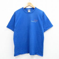 【50%OFF】L★古着 フルーツオブザルーム 半袖 ビンテージ Tシャツ メンズ 00年代 00s RENESSEN コットン クルーネック 青 ブルー 25jul17 中古