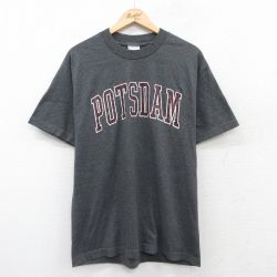L★古着 半袖 ビンテージ Tシャツ メンズ 00年代 00s POTSDAM クルーネック グレー 霜降り 25jul18 中古