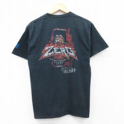 M★古着 半袖 ビンテージ Tシャツ メンズ 00年代 00s ゲーム スタークラフト ZERG RUSH コットン クルーネック 黒 ブラック 25jul18 中古