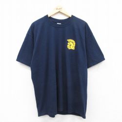 【50%OFF】XL★古着 半袖 ビンテージ Tシャツ メンズ 00年代 00s SPARTANS 大きいサイズ コットン クルーネック 紺 ネイビー 25jul18 中古