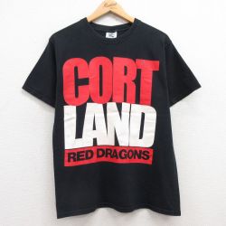 M★古着 半袖 ビンテージ Tシャツ メンズ 00年代 00s CORTLAND コットン クルーネック 黒 ブラック 25jul18 中古