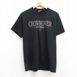 M★古着 ジャージーズ 半袖 ビンテージ Tシャツ メンズ 00年代 00s CROWNOVER クルーネック 黒 ブラック 25jul24 中古