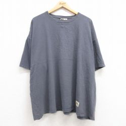 XL★古着 ラッセル 半袖 ビンテージ Tシャツ メンズ 00年代 00s 無地 大きいサイズ コットン クルーネック グレー 25jul24 中古