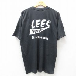 XL★古着 半袖 ビンテージ Tシャツ メンズ 00年代 00s LEES TOWING 胸ポケット付き クルーネック 黒 ブラック 【spe】 25jul24 中古