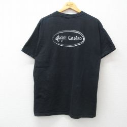 【50%OFF】XL★古着 ヘインズ Hanes 半袖 ビンテージ Tシャツ メンズ 00年代 00s 44Catro コットン クルーネック 黒 ブラック 25jul24 中古