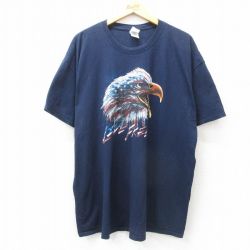 00s 半袖Tシャツ 鳥 ネイビー XL | 古着