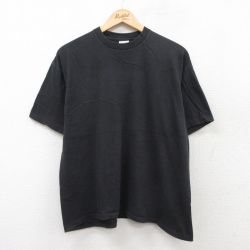 XL★古着 ギャップ GAP 半袖 ビンテージ Tシャツ メンズ 90年代 90s 無地 コットン クルーネック USA製 黒 ブラック 25jul24 中古