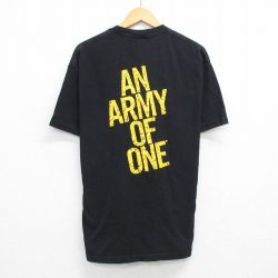 XL★古着 半袖 ビンテージ Tシャツ メンズ 90年代 90s ミリタリー USアーミー ARMY コットン クルーネック USA製 黒 ブラック 25jul24 中古
