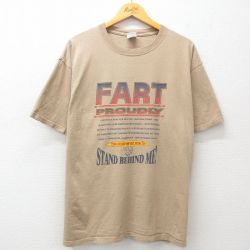 00s 半袖Tシャツ FARTメッセージ ベージュ XL | 古着