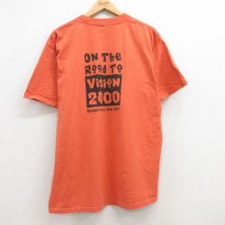 【20%OFF】XL★古着 半袖 ビンテージ Tシャツ メンズ 00年代 00s Road コットン クルーネック USA製 オレンジ系 25jul19 中古