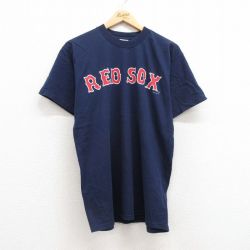 【50%OFF】L★古着 フルーツオブザルーム 半袖 ビンテージ Tシャツ メンズ 90年代 90s MLB ボストンレッドソックス ノマーガルシアパーラ 5 コットン クルーネック 紺 ネイビー メジャーリーグ ベースボール 野球 25jul19 中古