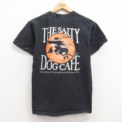 S★古着 ヘインズ Hanes 半袖 ビンテージ Tシャツ メンズ 00年代 00s ザソルティドッグカフェ コットン クルーネック 黒 ブラック 25jul19 中古