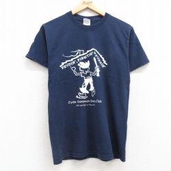 S★古着 半袖 ビンテージ Tシャツ メンズ 00年代 00s FEUDIN コットン クルーネック 紺 ネイビー 25jul19 中古