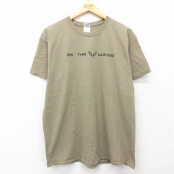 【20%OFF】L★古着 半袖 ビンテージ Tシャツ メンズ 00年代 00s シカ コットン クルーネック 濃ベージュ カーキ 25jul19 中古