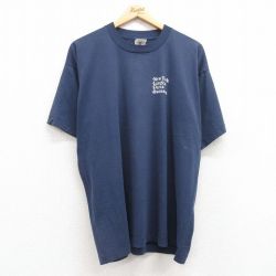 XL★古着 フルーツオブザルーム 半袖 ビンテージ Tシャツ メンズ 00年代 00s ニューヨーク 大きいサイズ クルーネック 紺 ネイビー 25jul22 中古