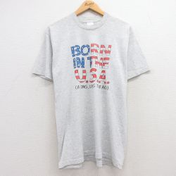 L★古着 半袖 ビンテージ Tシャツ メンズ 90年代 90s BORN クルーネック USA製 薄グレー 霜降り 25jul22 中古