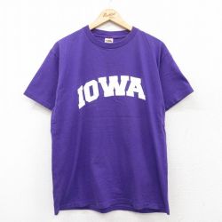 L★古着 フルーツオブザルーム 半袖 ビンテージ Tシャツ メンズ 00年代 00s アイオワ コットン クルーネック 紫 パープル 25jul22 中古