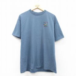 XL★古着 半袖 ビンテージ Tシャツ メンズ 90年代 90s コロラド コットン クルーネック USA製 薄紺 ネイビー 25jul22 中古