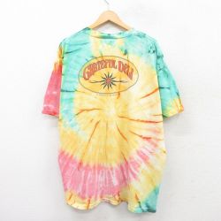 【20%OFF】XL★古着 半袖 ビンテージ Tシャツ メンズ 00年代 00s GRATEFUL DELI 大きいサイズ コットン クルーネック 黄他 イエロー タイダイ 25jul22 中古