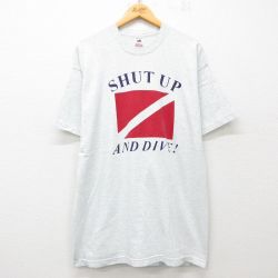 【50%OFF】フルーツオブザルーム 90s 半袖Tシャツ SHUT UP グレー XL | 古着