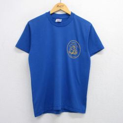 M★古着 ヘインズ Hanes 半袖 ビンテージ Tシャツ メンズ 90年代 90s ガールスカウト タヌキ クルーネック USA製 青 ブルー 25jul25 中古