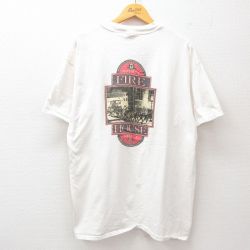 XL★古着 ヘインズ Hanes 半袖 ビンテージ Tシャツ メンズ 00年代 00s 消防士 COPPER TANK コットン クルーネック 白 ホワイト 25jul25 中古