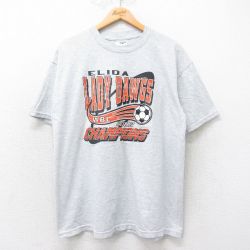 XL★古着 ジャージーズ 半袖 ビンテージ Tシャツ メンズ 00年代 00s LADY DAWGS サッカー クルーネック 薄グレー 霜降り 25jul25 中古
