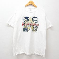 【20%OFF】XL★古着 半袖 ビンテージ Tシャツ メンズ 00年代 00s ワシントンDC 大きいサイズ コットン クルーネック 白 ホワイト 25jul26 中古