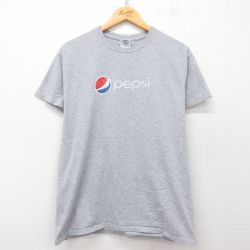 【20%OFF】M★古着 半袖 ビンテージ Tシャツ メンズ 00年代 00s ペプシ PEPSI クルーネック グレー 霜降り 25jul26 中古