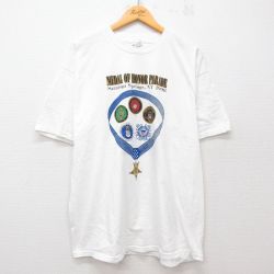 XL★古着 半袖 ビンテージ Tシャツ メンズ 90年代 90s メダル 大きいサイズ コットン クルーネック 白 ホワイト 25jul26 中古