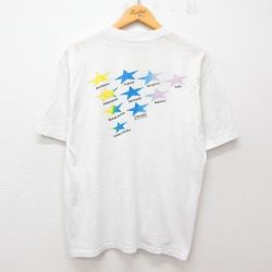 【20%OFF】L★古着 ヘインズ Hanes 半袖 ビンテージ Tシャツ メンズ 80年代 80s 星 DACS クルーネック USA製 白 ホワイト 25jul26 中古