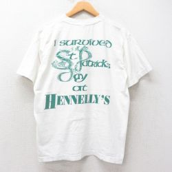 【50%OFF】90s 半袖Tシャツ Irishプリント ホワイト XL | 古着