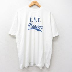 【20%OFF】XL★古着 ヘインズ Hanes 半袖 ビンテージ Tシャツ メンズ 80年代 80s CVC Classics 44 大きいサイズ クルーネック USA製 白 ホワイト 25jul26 中古