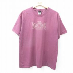 【50%OFF】L★古着 半袖 ビンテージ Tシャツ メンズ 00年代 00s WALL DRUG コットン クルーネック 紫 パープル 25jul26 中古