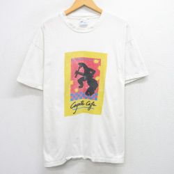 XL★古着 ヘインズ Hanes 半袖 ビンテージ Tシャツ メンズ 00年代 00s Coyote Cafe コットン クルーネック 白 ホワイト 25jul28 中古