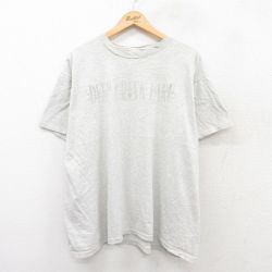 XL★古着 半袖 ビンテージ Tシャツ メンズ 90年代 90s DEEP CREEK LAKE 大きいサイズ コットン クルーネック USA製 薄グレー 霜降り 25jul28 中古