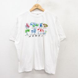 【20%OFF】XL★古着 半袖 ビンテージ Tシャツ メンズ 00年代 00s ARUBA 大きいサイズ コットン クルーネック 白 ホワイト 25jul28 中古