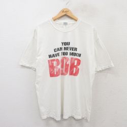 【20%OFF】XL★古着 半袖 ビンテージ Tシャツ メンズ 00年代 00s BOB 大きいサイズ コットン クルーネック 白 ホワイト 25jul28 中古