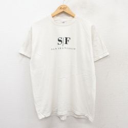 L★古着 半袖 ビンテージ Tシャツ メンズ 00年代 00s サンフランシスコ コットン クルーネック 白 ホワイト 25jul28 中古