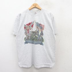 L★古着 半袖 ビンテージ Tシャツ メンズ 00年代 00s テディベア BOYDS BEAR クルーネック 薄グレー 霜降り 25jul28 中古
