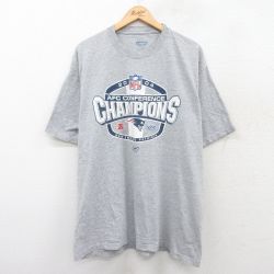 XL★古着 リーボック REEBOK 半袖 ビンテージ Tシャツ メンズ 00年代 00s NFL ニューイングランドペイトリオッツ 大きいサイズ クルーネック グレー 霜降り アメフト スーパーボウル 25jul28 中古
