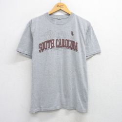 XL★古着 半袖 ビンテージ Tシャツ メンズ 00年代 00s SOUTH CAROLINA コットン クルーネック グレー 霜降り 25jul28 中古