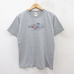 M★古着 半袖 ビンテージ Tシャツ メンズ 00年代 00s US OPEN テニス クルーネック グレー 霜降り 25jul29 中古