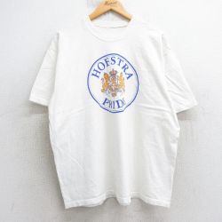 XL★古着 半袖 ビンテージ Tシャツ メンズ 00年代 00s ホフストラ プライド クルーネック 白 ホワイト 25jul29 中古